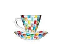 Msioytog Juego de vasos para beber de arte abstracto moderno, resistente calor, apto para lavavajillas, accesorios para funciones sociales, taza única para beber, vaso de licor colorido
