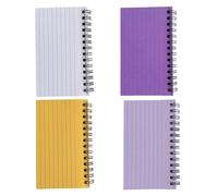 Msioytog Paquete de 4 tarjetas de encuadernación con bobina de Metal, cuaderno de notas arrancables de colores surtidos, tamaño de bolsillo para organizar tareas de notas, tarjetas multicolores