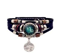 Msioytog Pulsera de los 12 signos del zodíaco con características luminiscentes Correa de sintético transpirable Colección de joyería de Pulsera de constelaciones de PU