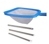 Msioytog Skimmer de Piscina de Acero Inoxidable de 3 Piezas a Prueba de Herrumbre con diseños de Red Profunda para Hojas sucias y escombros flotantes L Skimmer de Piscina