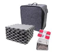 Msioytog Tablero de Bloqueo de Punto de 32x32cm, Almohadilla de Bloqueo de Punto, Peine de Punto, Juego de Agujas de Coser con Pin en T para Hacer Tablero de Ganchillo Granny Square