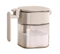 Msioytog Tarro de condimentos Recipiente de Vidrio para condimentos con y Cuchara Caja de condimentos sellada Botes Sal Pimienta Caja de azúcar Tarro de condimentos de Cocina