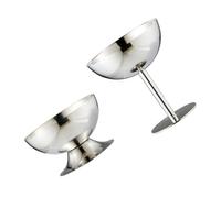 Msioytog Vasos para Helado de Acero Inoxidable con Pie, Ensaladera de Frutas, Base Engrosada, Tazas para Servir Postres para Uso Diario, Taza para Helado de Acero Inoxidable