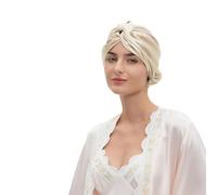 Msioytog Y Gorro de Dormir de Seda elástica, Envoltura para Cabello Bonne para Varios Tipos de Cabello, se Mantiene en Lugar Toda la Noche, Gorro de Cuidado de Seda