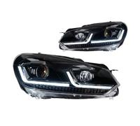 Msisuhoa Para VW Para Golf 6 MK6 2009-2012 R20 Para GTI Faro Delantero | Luces Coche Drl Lente Proyector Faro Delantero(T*SI Sliver One Set,RHD)