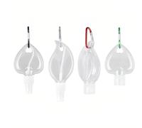 Msiud 4 Botellas Recargables, 50 ML Contenedores de Viaje Botella Plástico Recargable Llenado Líquidos Mosquetón Transparentes Vacías para Cosméticos Loción Champú Jabón Líquido