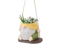 Msiud Macetas Colgantes, Sin Rostro Colgante Decorativa Macetero Divertido Maceteros Decorativos Interior y Exterior Columpio Pequeña Maceta para Plantas Suculentas Flores (Amarillo Verde)