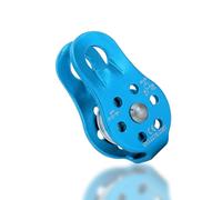 Msiud Polea de Escalada 26 KN, Poleas Cuerda única para Trabajo Pesado, Alta Resistencia Bloque Polea, Rodamiento Enganche Orificio Cuerdas Fijas Aluminio Montañismo Al Aire Libre (Azul)