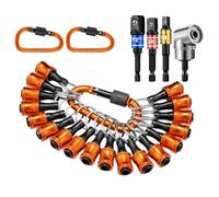 Mskidand 18 llaveros de soporte para brocas, 3 piezas de 1/4 3/8 1/2 pulgadas para destornillador hexagonal portátil