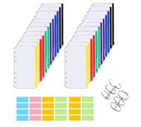 Mskidand 24 bolsas impermeables de tamaño A6 para agujas de tejer circulares, carpetas con cremallera para almacenamiento de agujas de tejer de cable