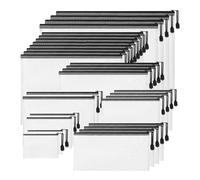 Mskidand 30 bolsas de malla con cremallera impermeables translúcidas con cremallera para almacenamiento de juguetes para suministros escolares, aula, oficina, electrodomésticos