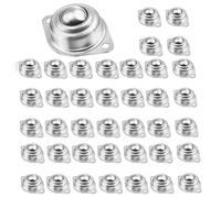 Mskidand 40 rodamientos de transferencia de bolas de 1 pulgada, unidad de transferencia de bolas redondas de acero al carbono, ruedas universales de rotación de 360º, 400 libras