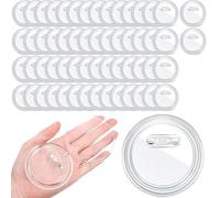 Mskidand 60 pines transparentes de 3 pulgadas para manualidades, botones de fotos, acrílico, botones en blanco, a granel