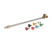 Mskidand Accesorio limpiador, varita de extensión para lavadora a presión con acoplador giratorio, 7 puntas de boquilla, conexión rápida de 1/4 pulgadas, 17 pulgadas