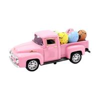 Mskidand Camión de Pascua con huevos de metal antiguo, decoración vintage de camión de granja, primavera, hecho a mano, decoraciones de Pascua