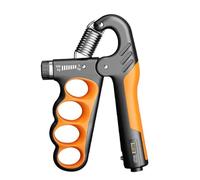 Mskidand Entrenador de agarre de mano ajustable con contador de muñeca, antebrazo, ejercitador de mano para construcción muscular, color naranja