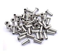 Mskidand Juego de 80 fundas protectoras de acero inoxidable T316 para barandilla de cable de cubierta de 1/8 pulgadas para postes de madera y metal, balaustrada de bricolaje