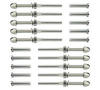 Mskidand Kit de barandilla de cable de bola de perno roscado y pedal de 0,32 cm, T316 de acero inoxidable de grado marino para escalera, sistema de hardware deflector de columna de madera