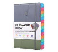 Mskidand Libro para guardar contraseñas con pestañas alfabéticas coloridas y dos marcadores, para personas mayores de 8.4 x 5.9 pulgadas, dirección de Internet C