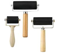 Mskidand Paquete de 3 rodillos de goma de 1.4/2.4/4 pulgadas para impresión, tinta, papel pintado, herramientas de pegado
