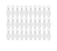 Mskidand Paquete de 30 llaveros de motel vintage para manualidades de vinilo, color blanco