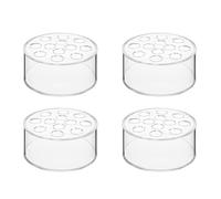 Mskidand Paquete de 4 jarrones acrílicos redondos, transparentes, jarrones de flores para centros de mesa, jarrones bajos florales para mesa de comedor y recepción