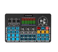 Mskidand Q6S Interfaz de audio con tarjeta de sonido en vivo con efectos de mezclador de DJ y cambiador de voz consola de mezcla de audio para transmisión