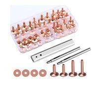 Mskidand Remache de latón macizo a prueba de óxido, remache de cobre de cuero para herramienta de ajuste de remaches de cobre puro