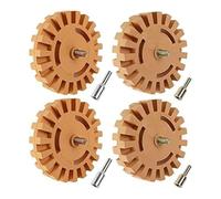 Mskidand Removedor de calcomanías, accesorio de taladro de goma de 4 pulgadas, adhesivo para coche, rueda de extracción de goma, herramienta de extracción de vinilo para coches, caravanas, 4 unidades