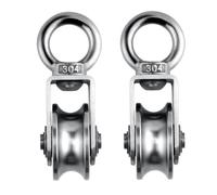 Mskidand Rueda de polea giratoria de acero inoxidable para cable, bloque de polea silenciosa, rueda de tracción para sistema de elevación de gimnasio, 2 unidades