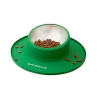 Mskidand Vajilla de silicona de acero inoxidable para mascotas, para el hogar, antiderrames, suministros para mascotas, cuenco fijo para perros