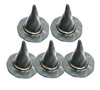 Mskmnkot 5 PCS Halloween miniaturas negras diminutas sombrillas de bricolaje Diy mini figuras de Halloween para casa de muñecas, botella de vino, mesa de fiesta, regalo ideal para tomar fotografías