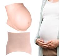 Mskmnkot Fake Embarazada del Vientre 4-6 Meses embarazos Falsos Silicona Realista Artificial Bulto de bebé Toque de Piel Blanda portátil portátil para el Traje de Embarazo para actores Maternidad