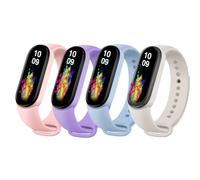 Msksjer 4 Piezas Correas Compatible con Correa Xiaomi Mi Band 3/Mi Band 4 Mujer y Hombre, Pulseras Deportivas de Silicona Blanda para Mi Band, Azul claro/Lavanda/Estrella/Rosa