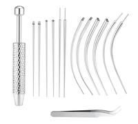 MSLHUB Juego de 14 alicates de piercing, 16 g, 18 g, alicates para bolas, herramienta para abrir y cambiar, alicates para oreja/nariz/labio/vientre/pezón/lengua