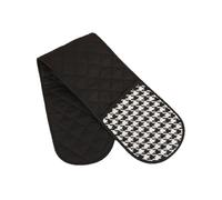 MSLSOZ Guantes de horno dobles, elegante diseño de pata de gallo, guantes de horno negros, guantes de horno de cocina para el hogar con cuerda para colgar para un fácil almacenamiento.