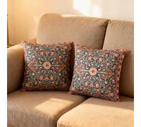MSLSOZ Juego de Fundas de Cojín, 2 Piezas de 40cm×40cm William Morris, Fundas de Almohada de Pelo Corto con Patrón Doble Cara, Fundas de Cojín para Decoración Bohemia del Hogar, Regalo Vintage para