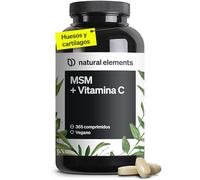MSM 2000mg - 365 Tabletas con Vitamina C natural para el sistema inmunitario - Suministro para 6 meses - Suplemento metilsulfonilmetano de alta dosificación - Vegano y probado en laboratorio