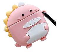 Msm-case de Silicona Compatible con Huawei FreeBuds 4i, [Admite Carga inalámbrica] [Funda Protectora a Prueba de Golpes] [Funda [Mosquetón] Lindo de Dibujos Animados en 3D Pink Dinosaur