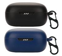 Msm-case de Silicona Compatible con JBL Live Pro 2, [Admite Carga inalámbrica] [Funda Protectora a Prueba de Golpes] [Funda [Mosquetón] Lindo de Dibujos Animados en 3D Black Blue