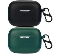 Msm-case de Silicona Compatible con JBL Tune 230NC, [Admite Carga inalámbrica] [Funda Protectora a Prueba de Golpes] [Funda [Mosquetón] Lindo de Dibujos Animados en 3D Black Green