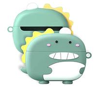 Msm-case de Silicona Compatible con LinkBuds S, [Admite Carga inalámbrica] [Funda Protectora a Prueba de Golpes] [Funda [Mosquetón] Lindo de Dibujos Animados en 3D Blue Dinosaur