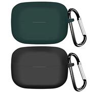 Msm-case de Silicona Compatible con LinkBuds S, [Admite Carga inalámbrica] [Funda Protectora a Prueba de Golpes] [Funda [Mosquetón] Lindo de Dibujos Animados en 3D Black Green