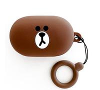 Msm-case de Silicona Compatible con OPPO Enco Buds, [Admite Carga inalámbrica] [Funda Protectora a Prueba de Golpes] [Funda [Mosquetón] Lindo de Dibujos Animados en 3D Little Bear