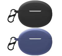 Msm-case de Silicona Compatible con OPPO Enco X2, [Admite Carga inalámbrica] [Funda Protectora a Prueba de Golpes] [Funda [Mosquetón] Lindo de Dibujos Animados en 3D Black Blue