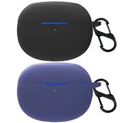 Msm-case de Silicona Compatible con realme Buds Air 3, [Admite Carga inalámbrica] [Funda Protectora a Prueba de Golpes] [Funda [Mosquetón] Lindo de Dibujos Animados en 3D Black Blue