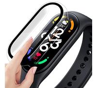 Msm-case Transparente con Fullbody Fitness Tracker Glass Cover Case Set Vintage para Xiaomi Mi Band 7, 9H Dureza PC Case, Bumper, Delgada Funda Completa para Smart Mi Band 7
