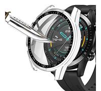 Msm-case Transparente con película protectora de pantalla de vidrio templado para Huawei Watch GT2 46mm, estuche para PC de dureza 9H, parachoques, estuche protector completo delgado para Smart