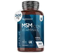 MSM con Vitamina C 2400 mg 360 comprimidos Suplemento Deportivo de Azufre Orgánico para la Salud de las Articulaciones y Músculos