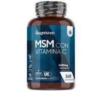 MSM con Vitamina C 2400mg, 360 Comprimidos, 6 Meses de Suministro - Suplemento de Metilsulfonilmetano y Ácido Ascórbico, Apto para Veganos, Sin Estearato de Magnesio ni OGM